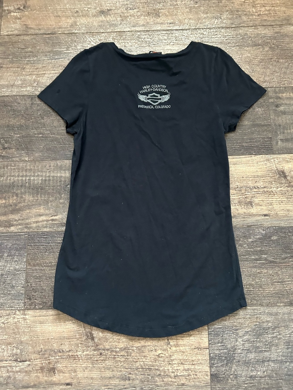Cool Y2K Cutout Harley Davidson Women’s Size Large Shirt Colorado Grunge Biker - Picture 6 of 7